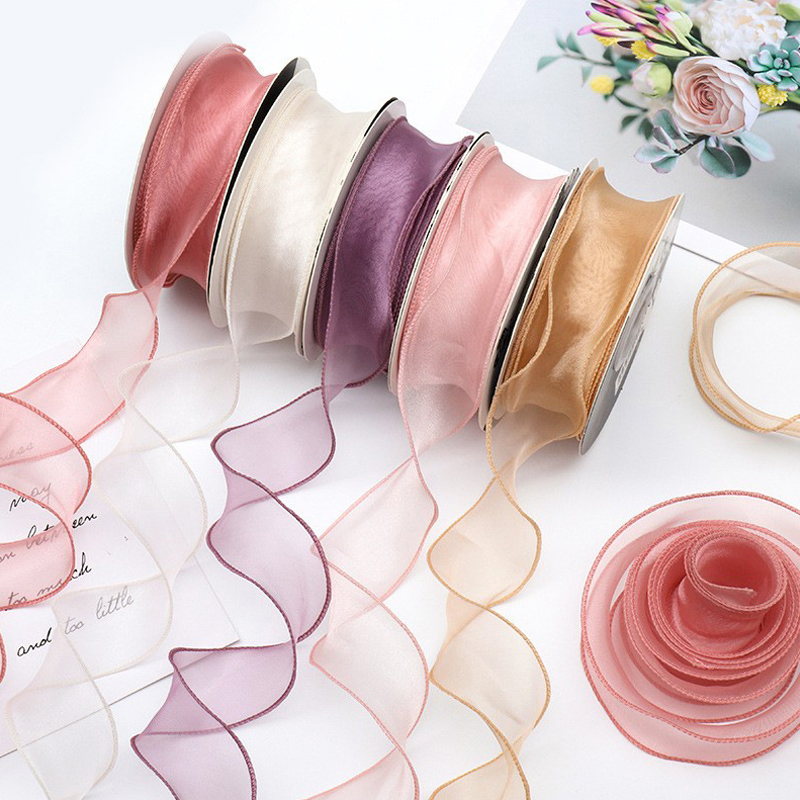 Ribbon Organza Roll - 9 metre/rulo için sırf ipek kurdele