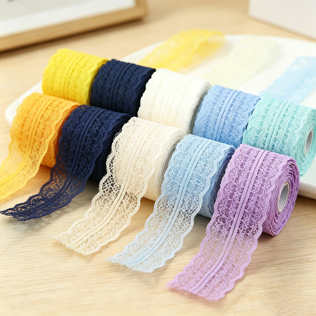 Ribbon Organza Roll - (5 Yard/Rulo) 45mm Beyaz Dantel Kumaş