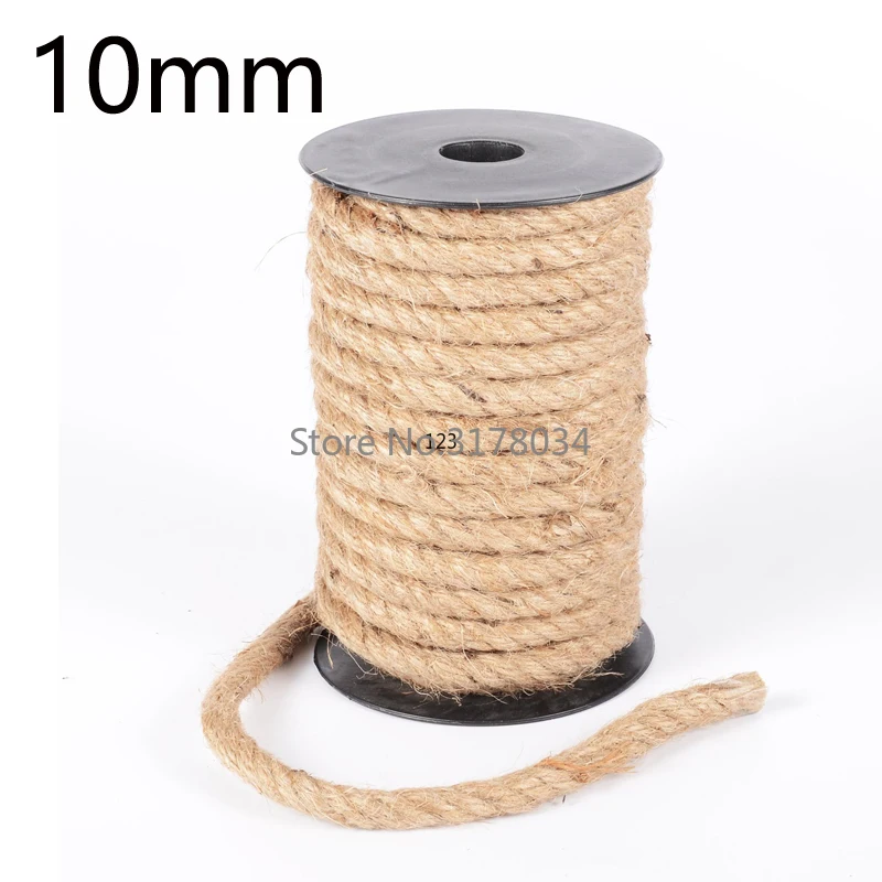 Twine Jute Natural - 10mm 1m-100m Doğal Jüt Halat Ağır
